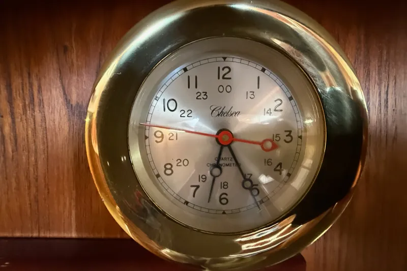 Slide: The Image of Vintage Chelsea clock with brass frame on Spencer 53 yacht, 1974 model. - 40