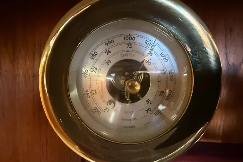 Slide: The Image of Vintage Chelsea barometer with brass casing, Spencer 53 model, 1974. - 39