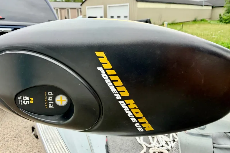 Slide: The Image of Minn Kota Power Drive V2 motor on 1994 Tracker Guide V-14 boat. - 32