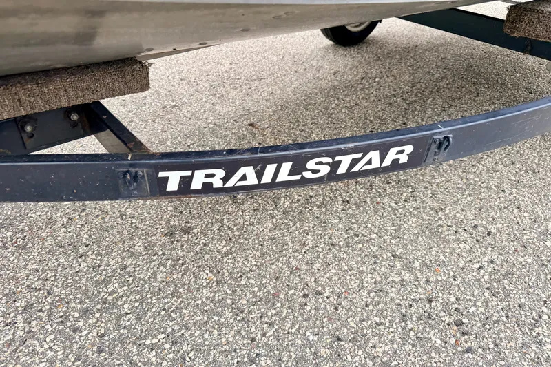 Slide: The Image of Trailer with "Trailstar" branding for 1994 Tracker Guide V-14 Riveted Deep V boat. - 39