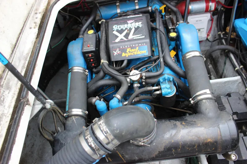 Slide: The Image of Engine compartment of a 1997 Silverton 351 Sedan with Crusader XL fuel injection system. - 67