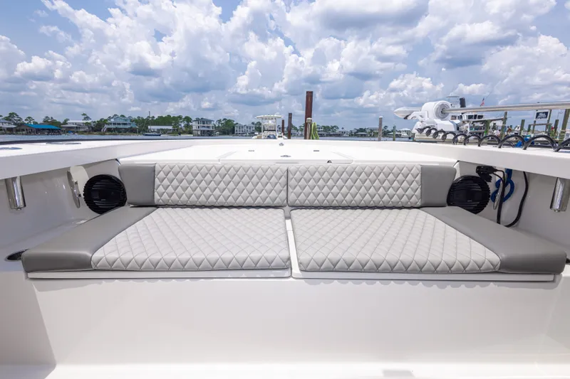 Slide: The Image of Luxurious seating on 2026 Calcutta 263 boat under a cloudy sky. - 49