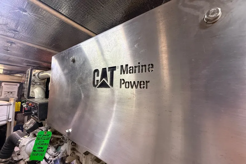 Slide: The Image of Engine room of 2002 Sea Ray 560 Sedan Bridge with CAT Marine Power. - 113