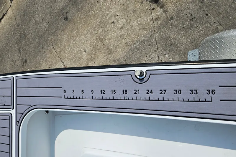 Slide: The Image of Ruler on 2012 East Cape Fury boat deck, measuring up to 36 inches. - 25