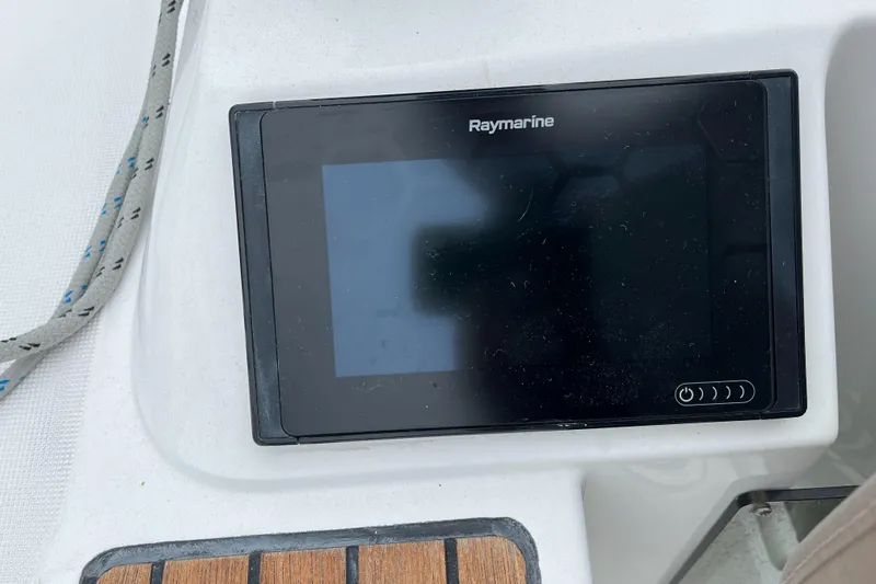 Slide: The Image of A Raymarine navigation system is mounted on a 2019 Jeanneau Sun Odyssey 349. - 11