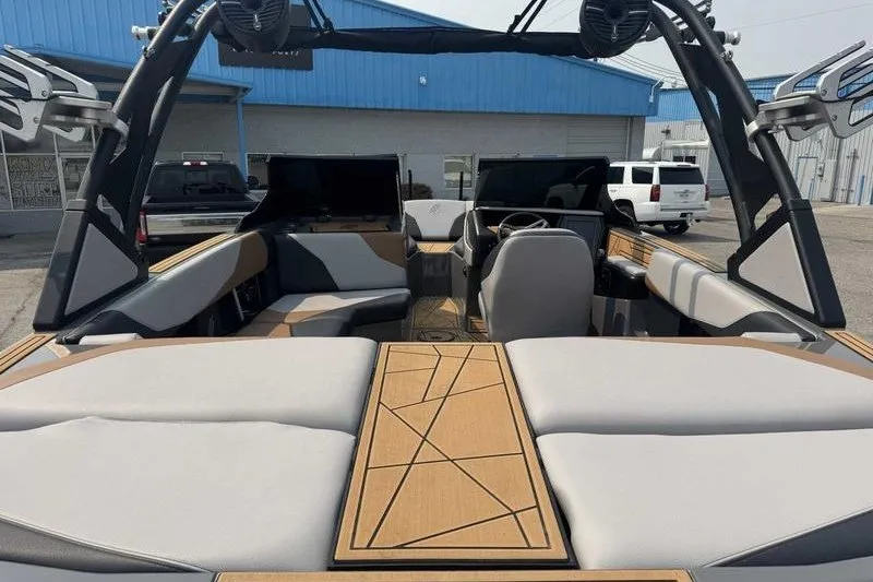 Slide: The Image of 2022 ATX Surf Boats 20 Type-S interior with modern seating and sleek design. - 8