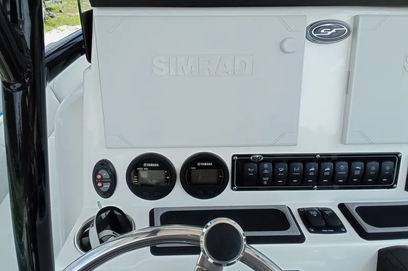 Slide: The Image of Dashboard of 2022 Sea Fox 228 Commander boat with Simrad and Yamaha controls. - 8