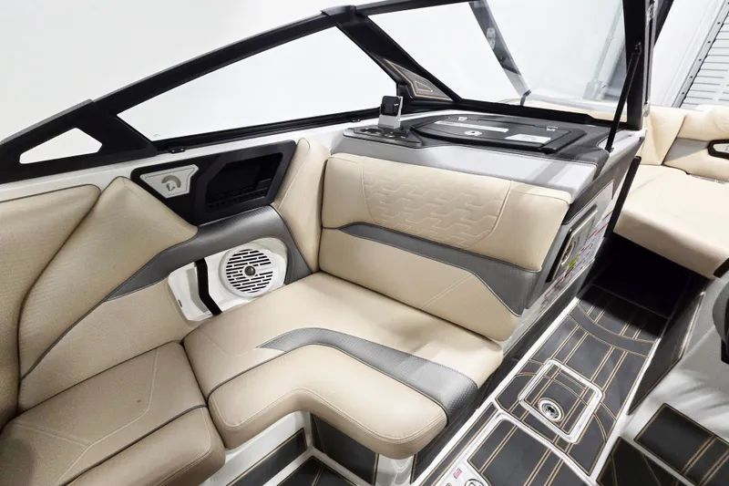 Slide: The Image of Luxurious interior of 2026 Centurion Ri245 boat with beige seating and modern design. - 8