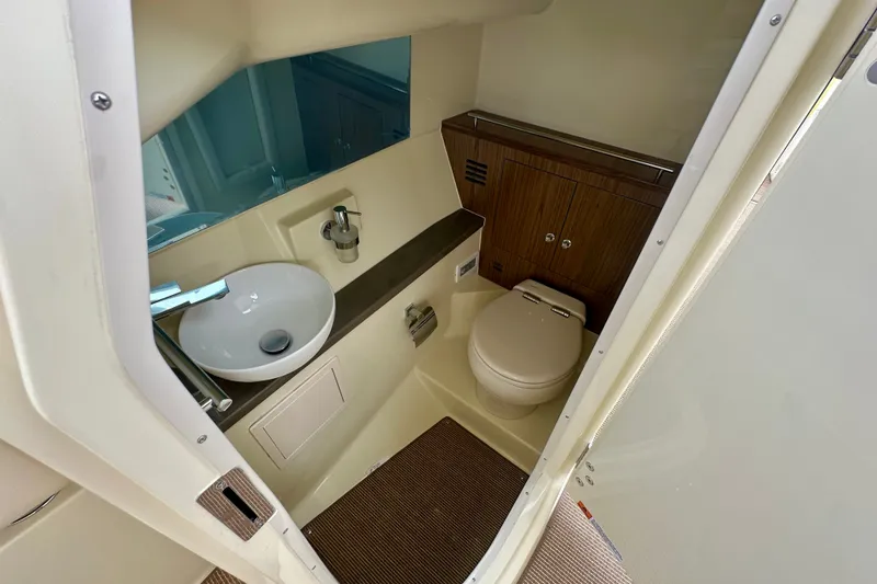 Slide: The Image of Luxurious bathroom interior of 2026 Chris-Craft Launch 35 GT boat, featuring modern fixtures. - 12