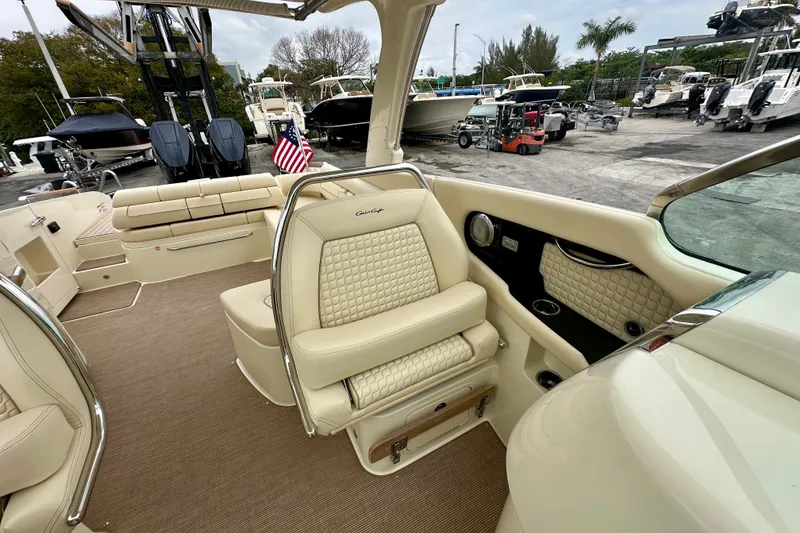 Slide: The Image of 2026 Chris-Craft Launch 35 GT interior with luxurious seating and elegant design. - 10