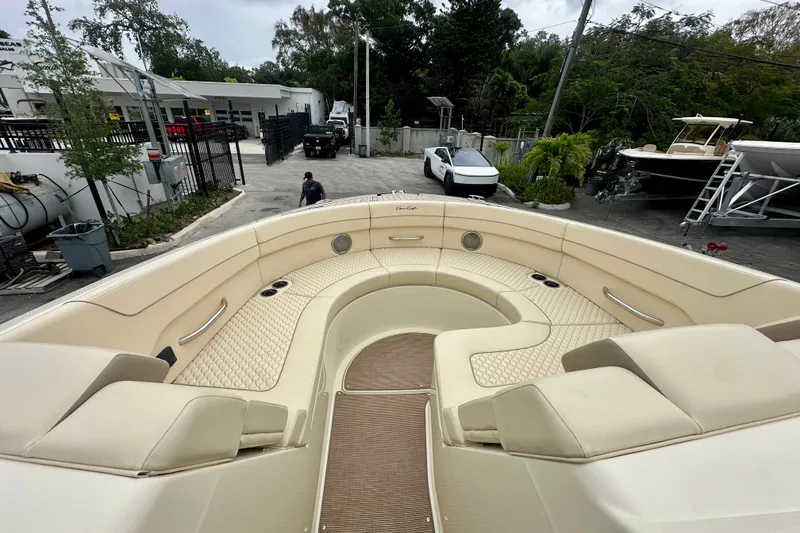 Slide: The Image of Luxurious 2026 Chris-Craft Launch 35 GT boat interior with elegant seating and modern design. - 7