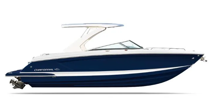 Slide: The Image of A sleek, modern boat with a blue hull and white upper deck, ideal for leisure cruising. - 4