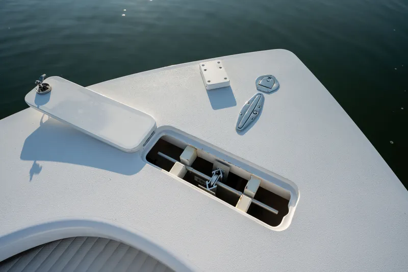 Slide: The Image of Bow of 2021 Harrison Boatworks 23 Center Console with anchor storage. - 28