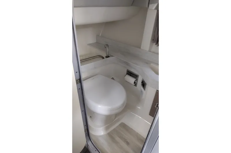 Slide: The Image of 2026 Formula 350 Crossover Bowrider bathroom with modern fixtures and compact design. - 39