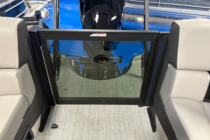 Slide: The Image of Interior view of 2026 Alera A22Q boat with seating and glass gate. - 13