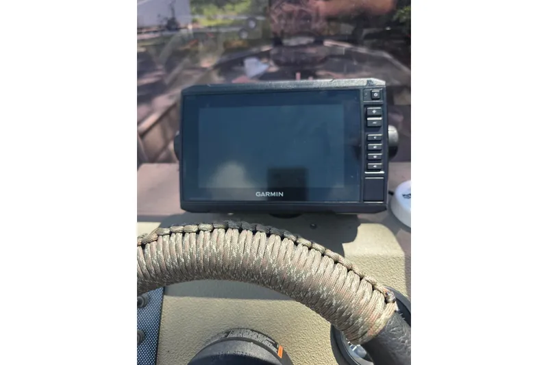 Slide: The Image of Garmin GPS device on 2017 Alweld 1756VCC Angler boat dashboard. - 12
