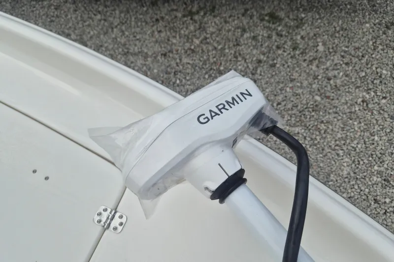Slide: The Image of Garmin device on 2026 Key West 230 Bay Reef boat, close-up view. - 24
