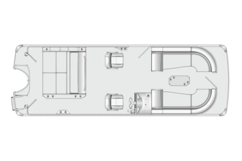 Slide: The Image of Manufacturer Provided Image: Top view layout of 2026 South Bay 525UL pontoon boat design. - 15