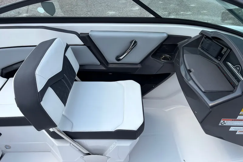 Slide: The Image of 2024 Monterey 215SS Super Sport interior with sleek seating and modern dashboard design. - 16