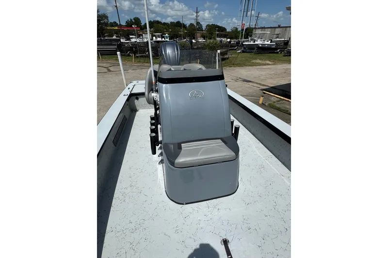 Slide: The Image of 2018 Blazer Bay 2420 GTS boat interior with console and seating. - 16