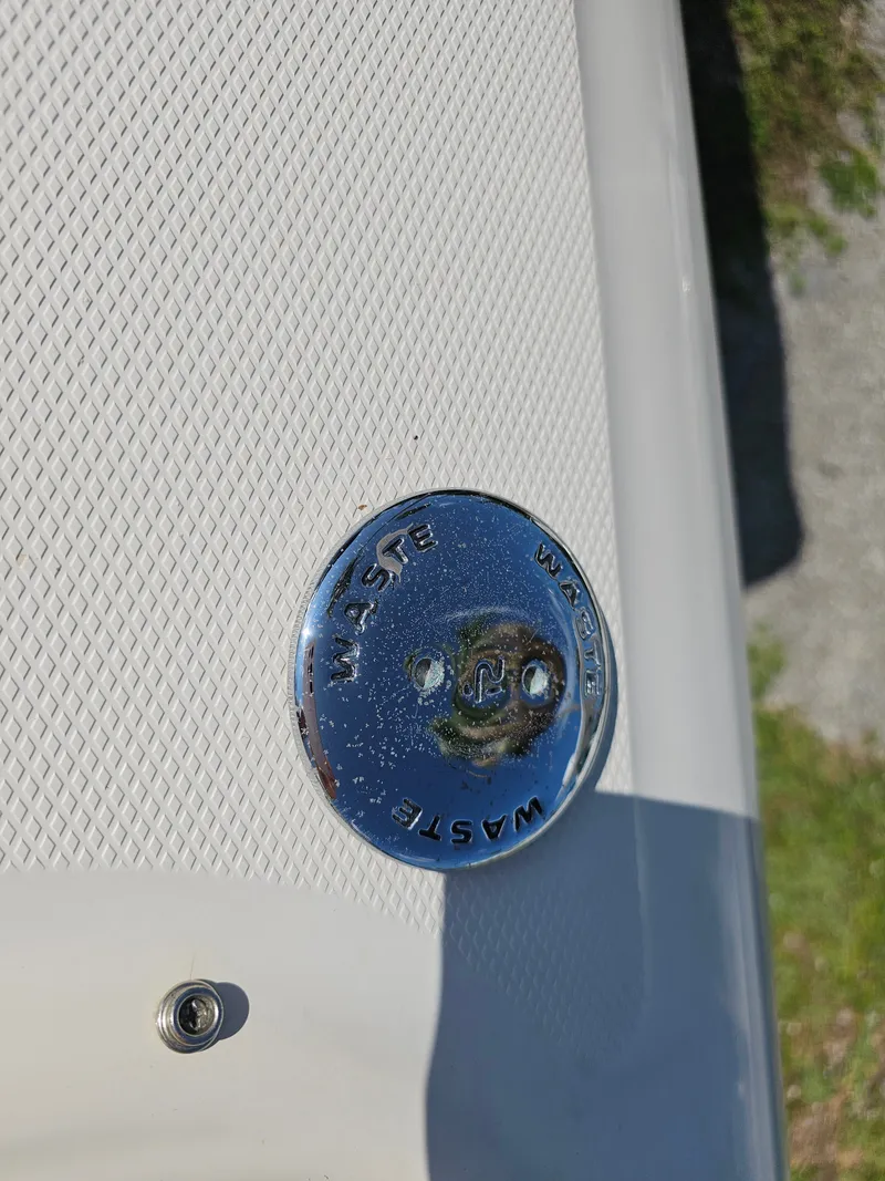 Slide: The Image of Close-up of a waste fitting on a boat. - 34