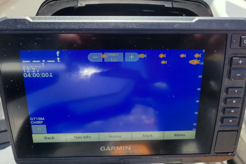 Slide: The Image of Garmin fish finder display on 2022 Sea-Doo FishPro Trophy 170, showing fish locations. - 16