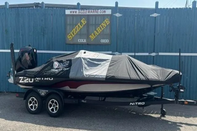Slide: The Image of 2025 Nitro Z20 XL boat covered, parked at Sizzle Marine, Ohio. - 34