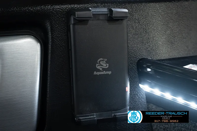 Slide: The Image of Interior of 2026 Lund 1975 Pro-V Sport featuring AquaAmp device and LED lighting. - 44