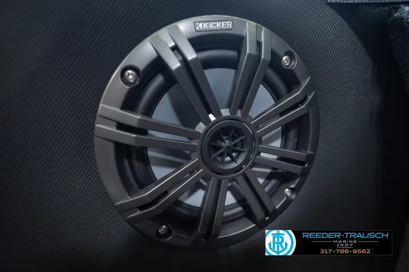 Slide: The Image of Close-up of a Kicker speaker in a 2026 Lund 1975 Pro-V Sport boat. - 53