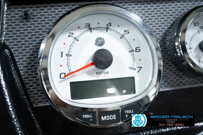 Slide: The Image of Close-up of 2026 Lund 1975 Pro-V Sport RPM gauge with digital display. - 40