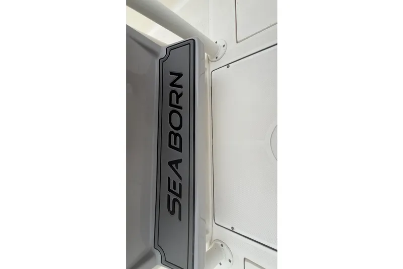 Slide: The Image of Seaborn SX 239 boat interior detail, showcasing sleek design, 2021 model. - 22
