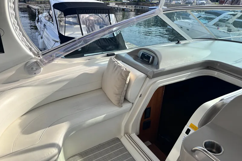 Slide: The Image of Luxurious interior of 2004 Cruisers Yachts 455 Express Motoryacht with plush seating. - 21