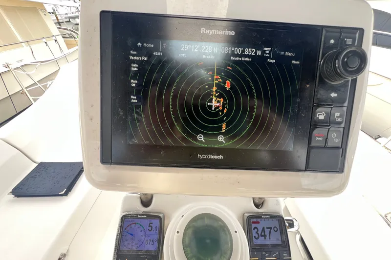 Slide: The Image of Raymarine navigation system on 2007 Hunter 41 Deck Salon sailboat. - 43