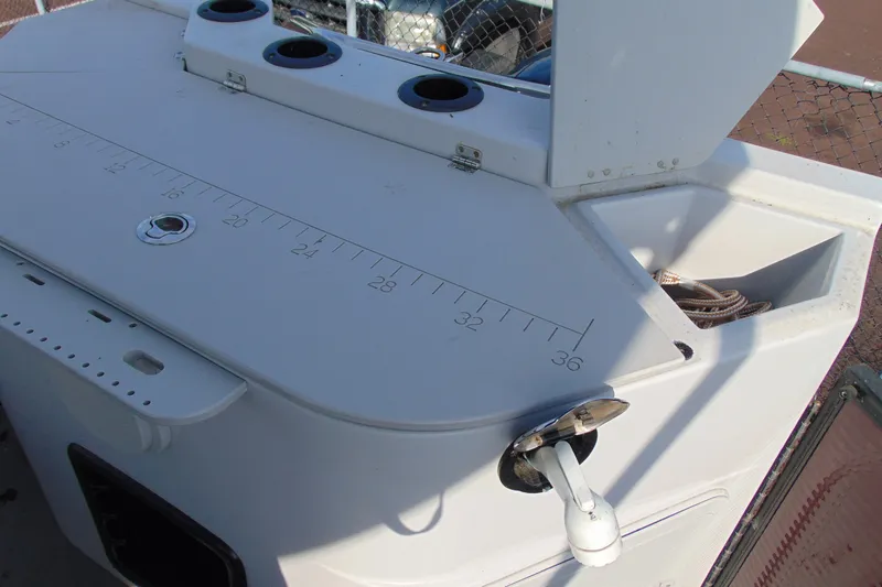 Slide: The Image of Fishing station on 2022 Godfrey Sweetwater 2186 FS pontoon boat with measurement markings. - 21