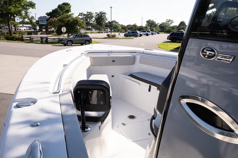 Slide: The Image of 2027 Sea Pro 262 Offshore boat interior, showcasing seating and sleek design. - 10
