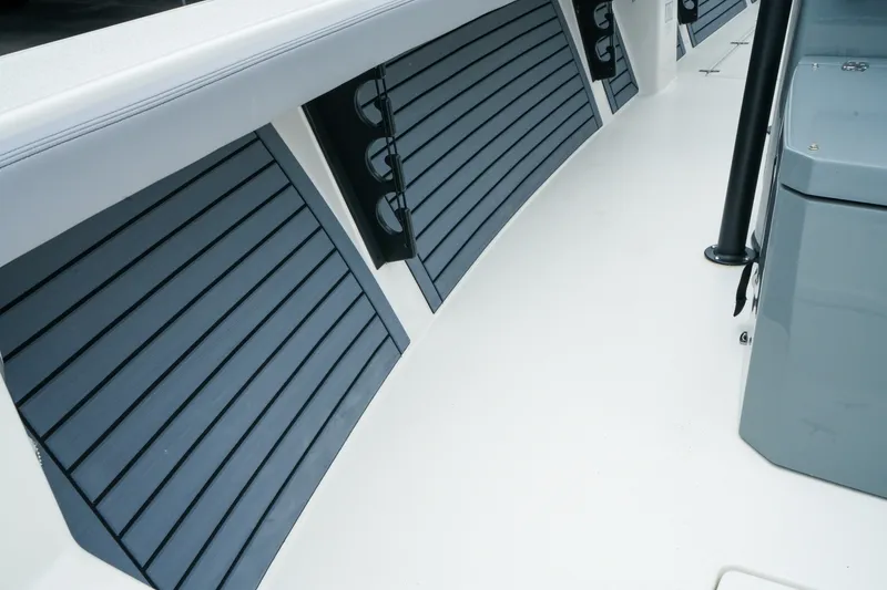 Slide: The Image of Interior view of 2027 Pathfinder 2700 Tournament boat with sleek design and modern features. - 36
