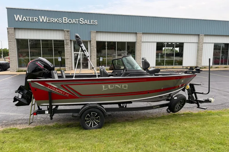 Slide: The Image of 2027 Lund 1775 Impact XS Sport boat displayed at Water Werks Boat Sales. - 1