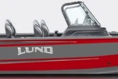Slide: The Image of 2027 Lund 1775 Impact XS Sport boat, red and gray, side view. - 32