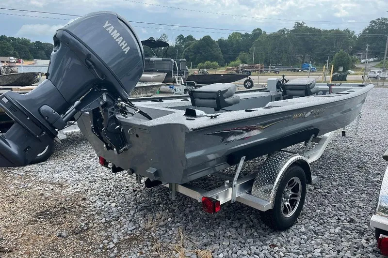 Slide: The Image of 2027 War Eagle 754VS Stick Steer boat with Yamaha motor on trailer. - 6