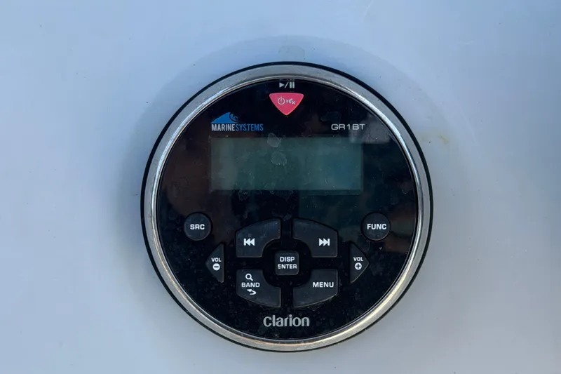 Slide: The Image of Clarion marine audio system on 2022 Key Largo 180 Center Console boat. - 21