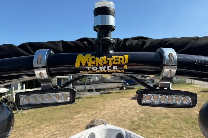 Slide: The Image of 2003 Nautique Air Nautique 226 with Monster Tower wakeboard accessories and LED lights. - 53