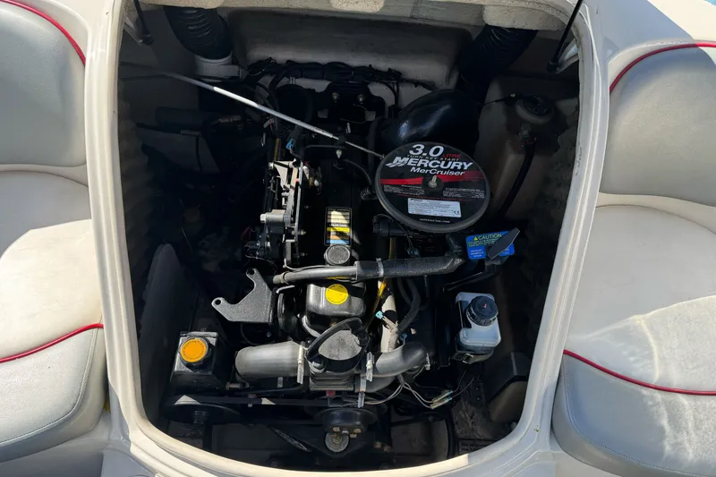 Slide: The Image of Engine compartment of a 2008 Sea Ray 175 Sport with a 3.0L Mercury MerCruiser. - 20