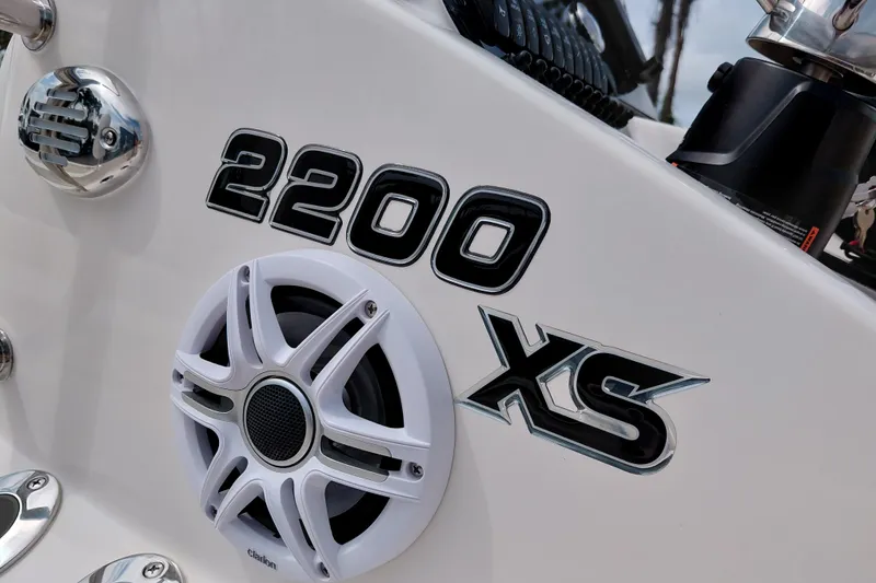 Slide: The Image of Bulls Bay 2200 XS 2027 model boat with speaker detail. - 20