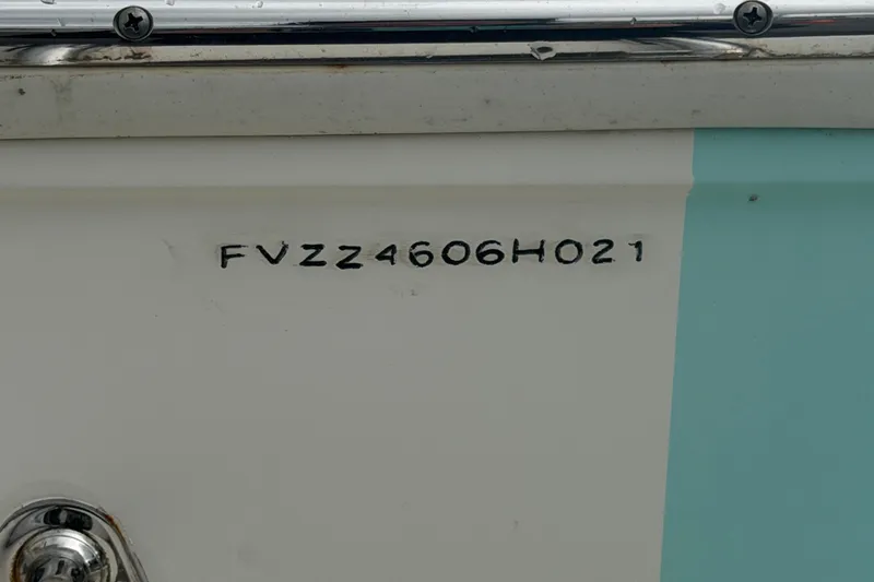 Slide: The Image of Hull identification number on 2021 Pioneer 222 Islander boat. - 67