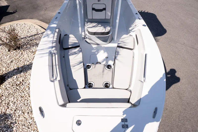 Slide: The Image of 2026 Sea Pro 202 Center Console boat with spacious seating and sleek design. - 14