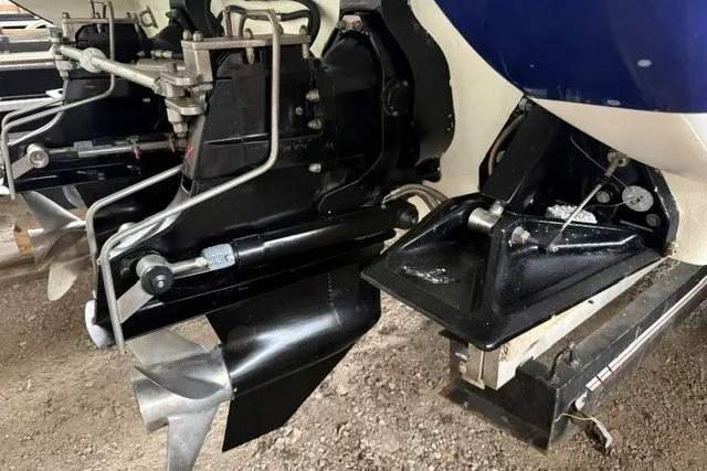 Slide: The Image of 2008 Formula 353 FASTech boat propellers and outdrive components in close-up view. - 32