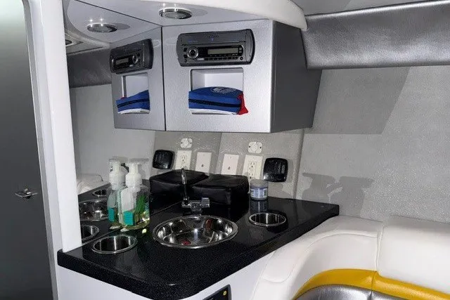 Slide: The Image of Interior of 2008 Formula 353 FASTech boat with sink and stereo system. - 10