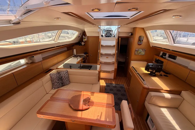 Slide: The Image of Luxurious interior of 2009 Jeanneau Sun Odyssey 45 DS yacht with elegant wood finishes. - 76