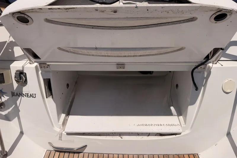 Slide: The Image of Open storage compartment on a 2009 Jeanneau Sun Odyssey 45 DS sailboat. - 98