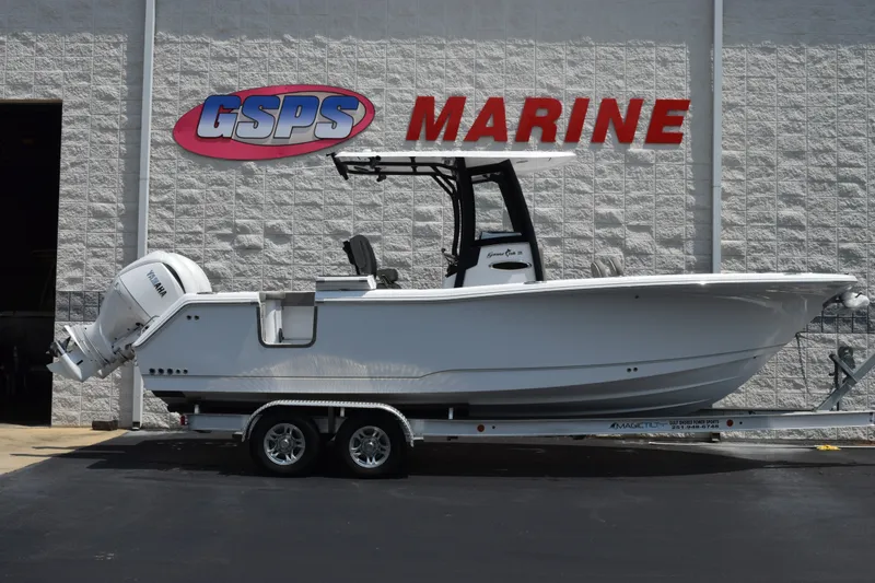 The Image of 2027 Sea Hunt Gamefish 25 boat on trailer at GSPS Marine dealership. - 1